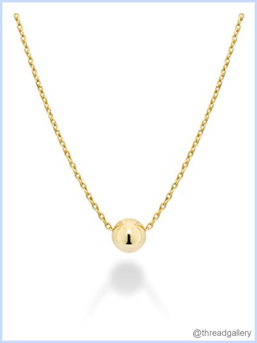 Sterling Silver or 18K Yellow Gold Plated 5mm Ball Pendant Necklace
